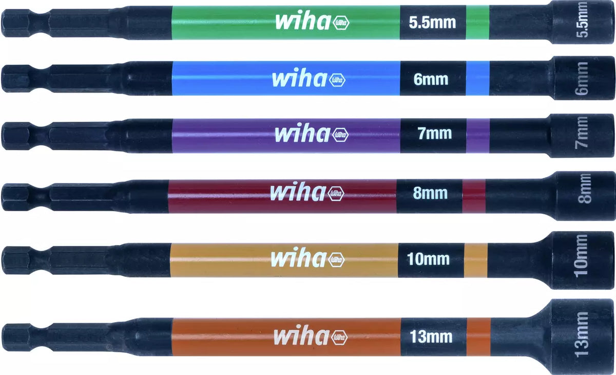 Juego de llaves de vaso codificadas por colores magnéticas, 150 mm